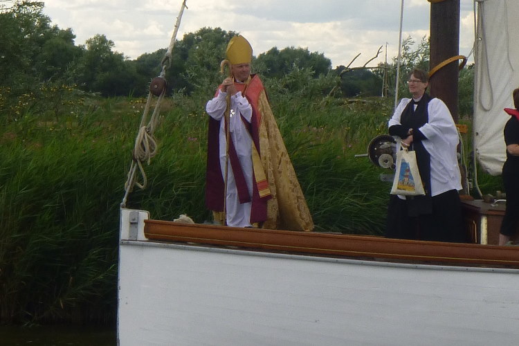 Bishop of Norwich on wherry 20