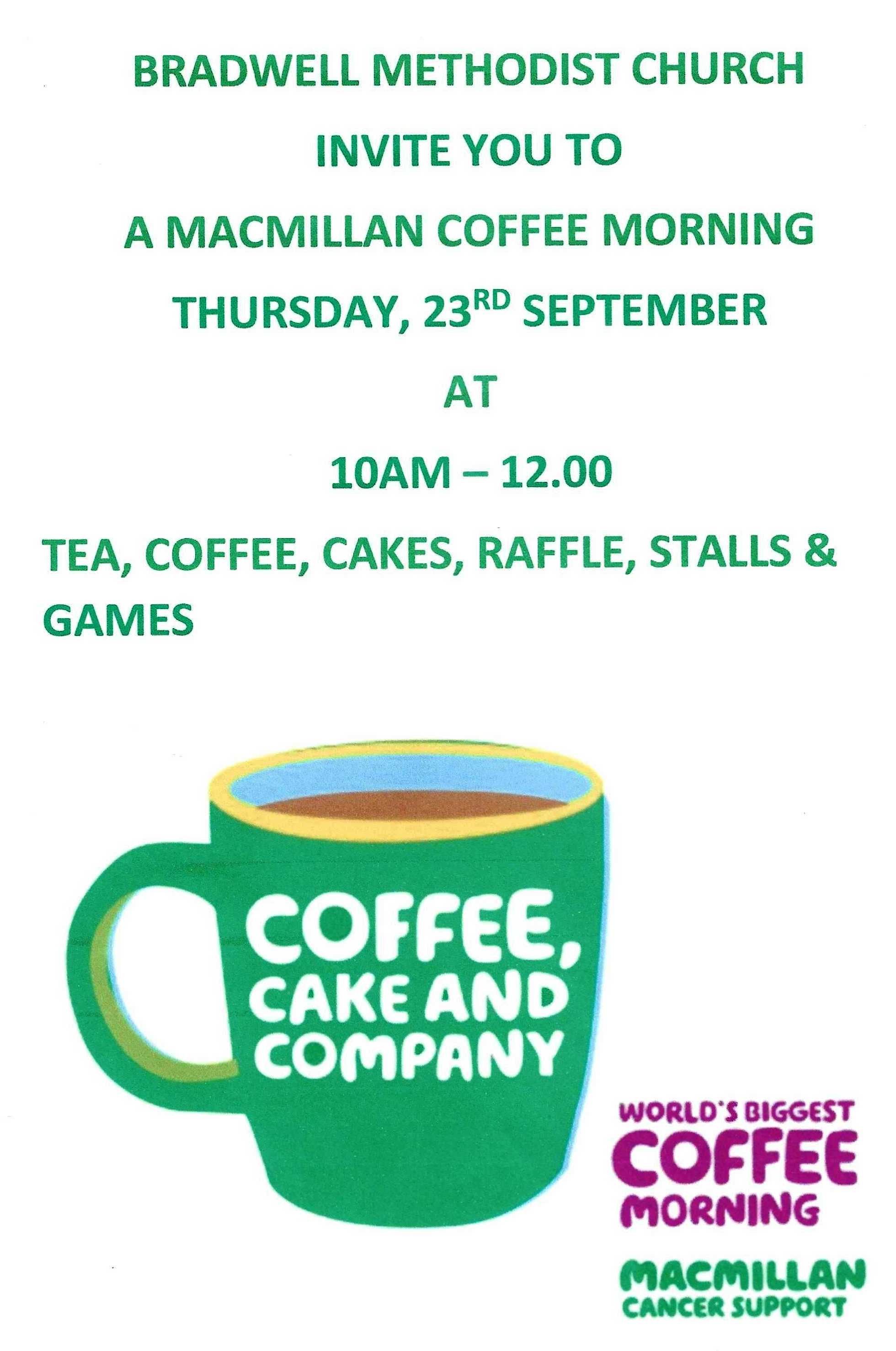 Macmillan coffee 2021 Bradwell