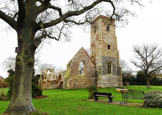 HOPTON CHURCH DAMAGE A nick bu