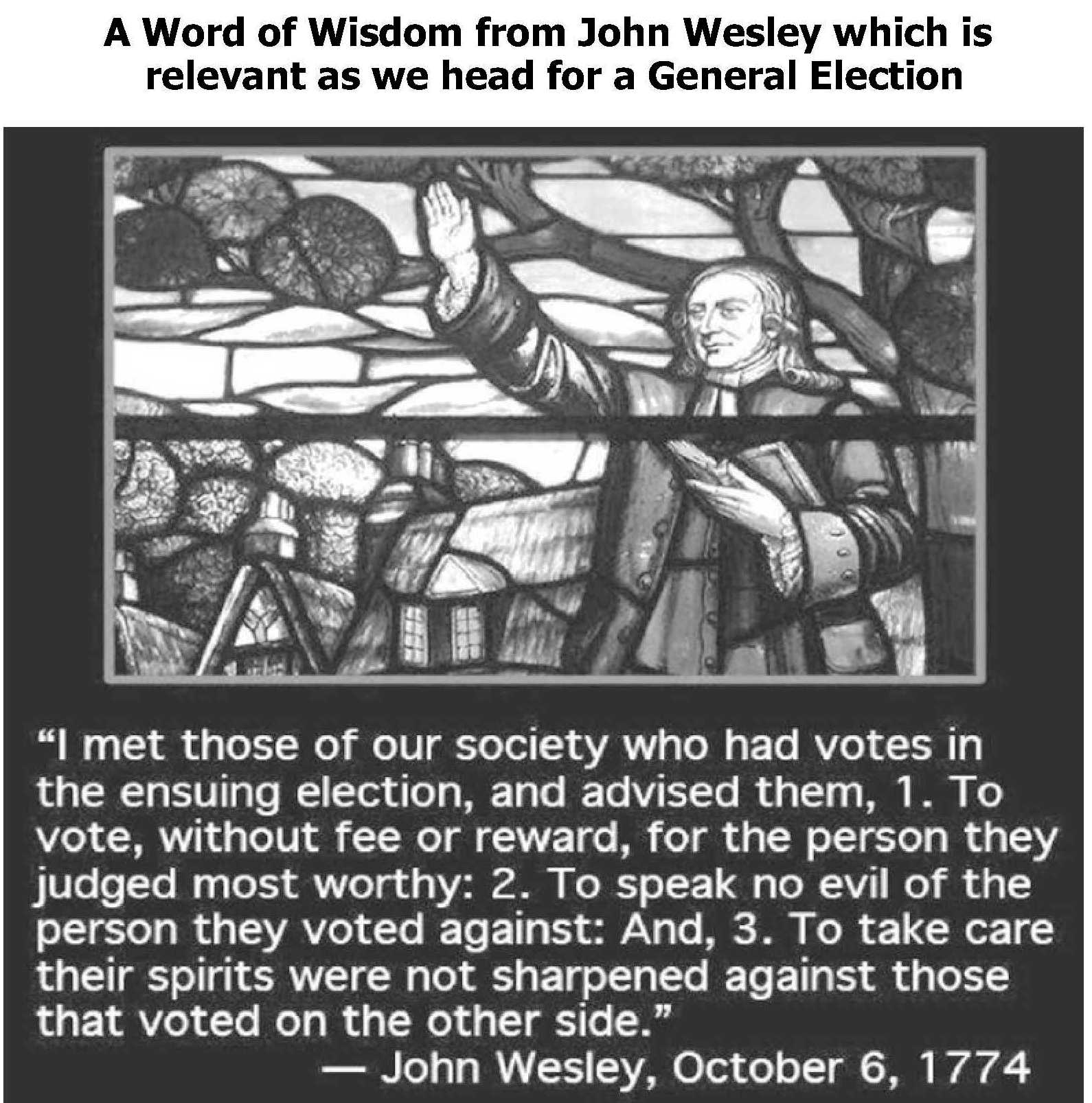 JOHN WESLEY RE ELECTION